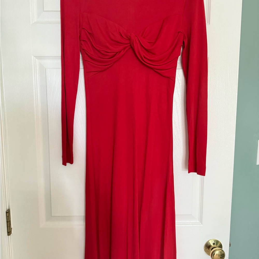FARM Rio Vibrant Red Long Sleeve Dress